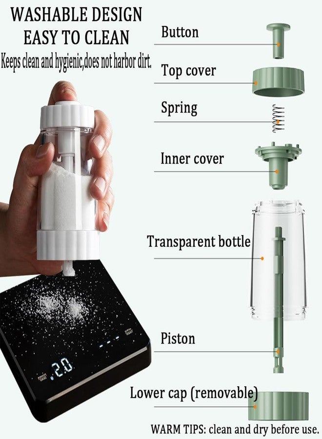 MEZON Transparent Salt and Pepper Shaker Set - Adjustable Push-Type Seasoning Dispenser, Sugar & Salt Storage Bottle, Kitchen Spice Container, Easy Control Pour - Image 5